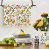 Artoid Mode Kiwi Fruits Summer Kitchen Towels Dish Towels, 18×26 Inch Farmhouse Decoration Cleaning Set of 2(Beige/Orange)