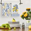 Artoid Mode Lemon Leaves Summer Kitchen Towels Dish Towels, 18×26 Inch Farmhouse Decoration Cleaning Set of 2
