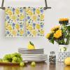 Artoid Mode Lemons Flower Leaves Summer Kitchen Towels Dish Towels, 18×26 Inch Farmhouse Decoration Cleaning Set of 2