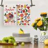 Artoid Mode Orange Strawberry Lemons Cup Summer Kitchen Towels Dish Towels, 18×26 Inch Farmhouse Picnic Decoration Cleaning Set of 2