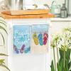 Artoid Mode Shell Starfish Slippers Beauty Smile Summer Kitchen Towels Dish Towels, 18×26 Inch Farmhouse Decoration Cleaning Set of 4