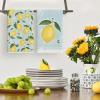 Artoid Mode Sunflower Bee Hello Sunshine Dot Summer Kitchen Towels Dish Towels, 18×26 Inch Farmhouse Spring Decoration Cleaning Set of 2(Lemon 3)