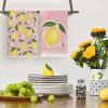 Artoid Mode Sunflower Bee Hello Sunshine Dot Summer Kitchen Towels Dish Towels, 18×26 Inch Farmhouse Spring Decoration Cleaning Set of 2(Pink)