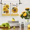 Artoid Mode Sunflower Bee Hello Sunshine Summer Kitchen Towels Dish Towels, 18×26 Inch Farmhouse Spring Decoration Cleaning Set of 2
