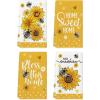 Artoid Mode Bee Sunflower Dot Hello Sunshine Summer Kitchen Towels Dish Towels, 18×26 Inch Farmhouse Spring Decoration Cleaning Set of 4
