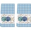 Artoid Mode Blue Checkered Shell Starfish Summer Kitchen Towels Dish Towels, 18×26 Inch Farmhouse Decoration Cleaning Set of 2(Blue)