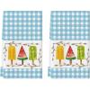 Artoid Mode Blue Checkered Shell Starfish Summer Kitchen Towels Dish Towels, 18×26 Inch Farmhouse Decoration Cleaning Set of 2(Light Blue)