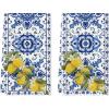 Artoid Mode Blue Lemon Porcelain Summer Kitchen Towels Dish Towels, 18×26 Inch Farmhouse Decoration Cleaning Set of 2