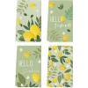 Artoid Mode Blue Lemons Leaves Flowers Summer Kitchen Towels Dish Towels, 18×26 Inch Farmhouse Spring Decoration Cleaning Set of 4(Green)