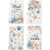 Artoid Mode Coral Shell Pearl Starfish Conch Summer Kitchen Towels Dish Towels, 18×26 Inch Farmhouse Decoration Cleaning Set of 4
