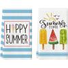 Artoid Mode Ice Cream Watermelon Happy Summer Kitchen Towels Dish Towels, 18×26 Inch Seasonal Summer Decoration Hand Towels Set of 2