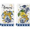 Artoid Mode Lemon Bow Flowers Chinoiserie Summer Kitchen Towels Dish Towels, 18×26 Inch Farmhouse Decoration Cleaning Set of 2