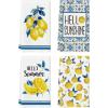 Artoid Mode Lemons Florals Hello Sunshine Summer Kitchen Towels Dish Towels, 18×26 Inch Farmhouse Decoration Cleaning Set of 4