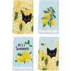 Artoid Mode Lemons Leaves Black Cat Hello Summer Kitchen Towels Dish Towels, 18×26 Inch Farmhouse Spring Decoration Cleaning Set of 4