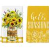 Artoid Mode Sunflowers Vise Leaves Summer Kitchen Towels Dish Towels, 18×26 Inch Farmhouse Decoration Cleaning Set of 2