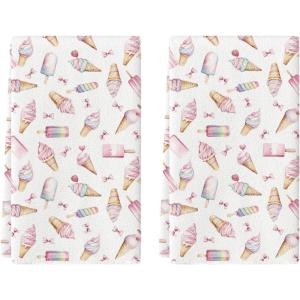 Artoid Mode Kiwi Fruits Summer Kitchen Towels Dish Towels, 18×26 Inch Farmhouse Decoration Cleaning Set of 2(Beige)