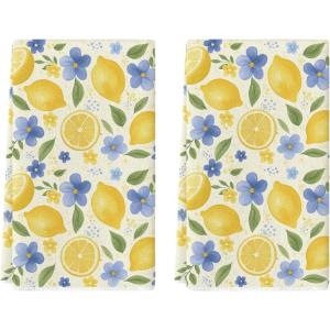 Artoid Mode Lemons Flower Leaves Summer Kitchen Towels Dish Towels, 18×26 Inch Farmhouse Decoration Cleaning Set of 2