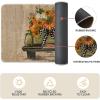 Artoid Mode Truck Pumpkin Sunflowers Fall Kitchen Mats Set of 2, Autumn Home Decor Low-Profile Kitchen Rugs for Floor – 17×29 and 17×47 Inch