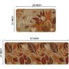 Artoid Mode Vintage Maple Leaves Pumpkin Fall Kitchen Mats Set of 2, Autumn Home Decor Low-Profile Kitchen Rugs for Floor – 17×29 and 17×47 Inch(Orange)
