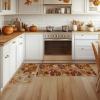 Artoid Mode Vintage Maple Leaves Pumpkin Fall Kitchen Mats Set of 2, Autumn Home Decor Low-Profile Kitchen Rugs for Floor – 17×29 and 17×47 Inch(Orange)