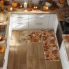 Artoid Mode Vintage Maple Leaves Pumpkin Fall Kitchen Mats Set of 2, Autumn Home Decor Low-Profile Kitchen Rugs for Floor – 17×29 and 17×47 Inch(Orange)