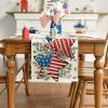 Artoid Mode American Flag Stars Eucalyptus 4th of July Table Runner, Memorial Day Kitchen Dining Table Decoration for Home Party Decor 13×72 Inch(Red)