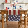 Artoid Mode American Flag Stars and Stripes 4th of July Table Runner,Memorial Day Kitchen Dining Table Decoration for Home Party Decor 13×72 Inch(Red/Blue)