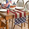 Artoid Mode American Flag Stars and Stripes 4th of July Table Runner,Memorial Day Kitchen Dining Table Decoration for Home Party Decor 13×72 Inch(Red/Blue)