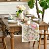 Artoid Mode Bunny Rabbit Egg Flower Easter Table Runner, Seasonal Spring Kitchen Dining Table Decoration for Home Party Decor 13×72 Inch(Beige)