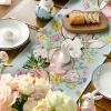 Artoid Mode Bunny Rabbit Egg Flower Easter Table Runner, Seasonal Spring Kitchen Dining Table Decoration for Home Party Decor 13×72 Inch(Blue)