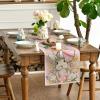 Artoid Mode Bunny Rabbit Egg Flower Easter Table Runner, Seasonal Spring Kitchen Dining Table Decoration for Home Party Decor 13×72 Inch(Pink)