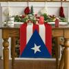 Artoid Mode Puerto Rican Table Runner, Seasonal Puerto Rico Themed Party Holiday Kitchen Dining Table Decoration for Indoor Outdoor Home Party Decor 13 x 72 Inch(Red/Blue)
