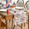 Artoid Mode Silver Fireworks Patriotic 4th of July Table Runner, Seasonal Kitchen Dining Table Decoration for Home Party Decor 13×72 Inch(Beige)