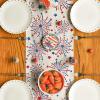 Artoid Mode Silver Fireworks Patriotic 4th of July Table Runner, Seasonal Kitchen Dining Table Decoration for Home Party Decor 13×72 Inch(Silver)