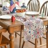 Artoid Mode Silver Fireworks Patriotic 4th of July Table Runner, Seasonal Kitchen Dining Table Decoration for Home Party Decor 13×72 Inch(Silver)