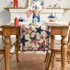 Artoid Mode The Stars and Stripes Patriotic 4th of July Table Runner, Memorial Day Kitchen Dining Table Decoration for Home Party Decor 13×72 Inch(Beige)