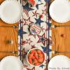 Artoid Mode The Stars and Stripes Patriotic 4th of July Table Runner, Memorial Day Kitchen Dining Table Decoration for Home Party Decor 13×72 Inch(Beige)