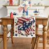 Artoid Mode Wood Stars Beads America Patriotic 4th of July Table Runner, Memorial Day Kitchen Dining Table Decoration for Home Party Decor 13×72 Inch(Beige)