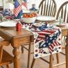 Artoid Mode Wood Stars Beads America Patriotic 4th of July Table Runner, Memorial Day Kitchen Dining Table Decoration for Home Party Decor 13×72 Inch(Beige)