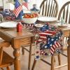 Artoid Mode Wood Stars Beads America Patriotic 4th of July Table Runner, Memorial Day Kitchen Dining Table Decoration for Home Party Decor 13×72 Inch(Wood)