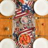 Artoid Mode Wood Stars Beads America Patriotic 4th of July Table Runner, Memorial Day Kitchen Dining Table Decoration for Home Party Decor 13×72 Inch(Wood)