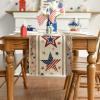 Artoid Mode Wood Stars Strip-Shaped Patriotic 4th of July Table Runner, Seasonal Kitchen Dining Table Decoration for Home Party Decor 13×72 Inch(Wood)
