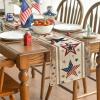 Artoid Mode Wood Stars Strip-Shaped Patriotic 4th of July Table Runner, Seasonal Kitchen Dining Table Decoration for Home Party Decor 13×72 Inch(Wood)