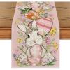 Artoid Mode Bunny Rabbit Egg Flower Easter Table Runner, Seasonal Spring Kitchen Dining Table Decoration for Home Party Decor 13×72 Inch(Pink)