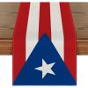 Artoid Mode Puerto Rican Table Runner, Seasonal Puerto Rico Themed Party Holiday Kitchen Dining Table Decoration for Indoor Outdoor Home Party Decor 13 x 72 Inch(Red/Blue)
