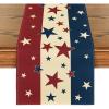 Artoid Mode Stars Stripes Patriotic Memorial Day 4th of July Table Runner, Independence Day Kitchen Dining Table Decoration for Home Party Decor 13×72 Inch(Red/Beige/Blue)