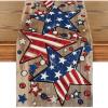 Artoid Mode Wood Stars Beads America Patriotic 4th of July Table Runner, Memorial Day Kitchen Dining Table Decoration for Home Party Decor 13×72 Inch(Wood)