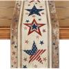 Artoid Mode Wood Stars Strip-Shaped Patriotic 4th of July Table Runner, Seasonal Kitchen Dining Table Decoration for Home Party Decor 13×72 Inch(Wood)