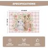 Artoid Mode Buffalo Plaid Rabbits Flowers Vinyl Easter Placemats Set of 4, 12×18 Inch Wipeable Non-Slip PVC Place Mats for Party Kitchen Dining Decor(Pink)