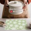 Artoid Mode Green Flowers Vinyl Spring Placemats Set of 4, Washable Heat Resistant Non-Slip Woven Plastic PVC Summer Place Mats for Farmhouse Holiday Party Dining Table Decor(Green)